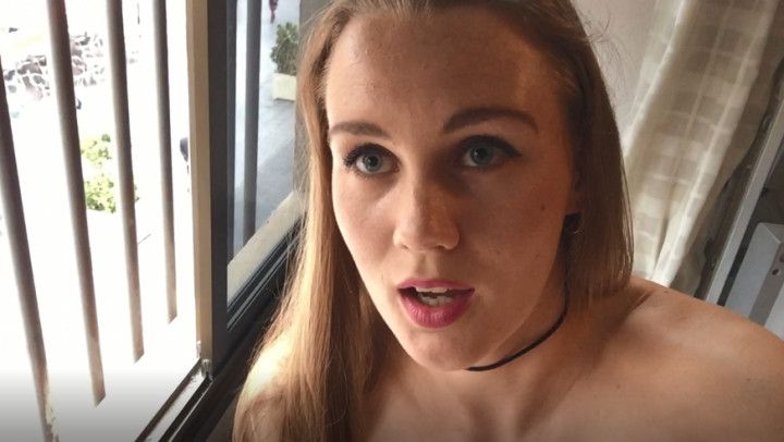 Look up, it´s naked girl riding a dildo