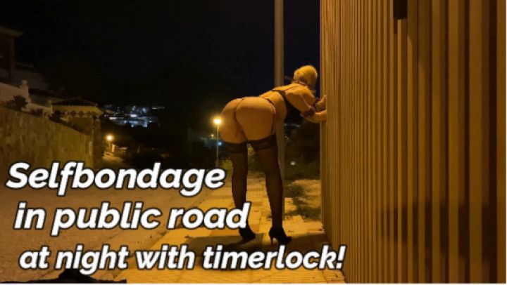 Selfbondage in public 6: timer at night