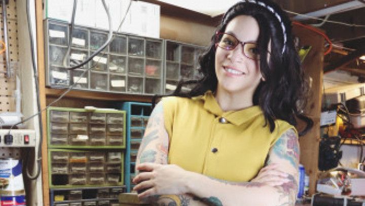 Nico in the workroom Strip tease