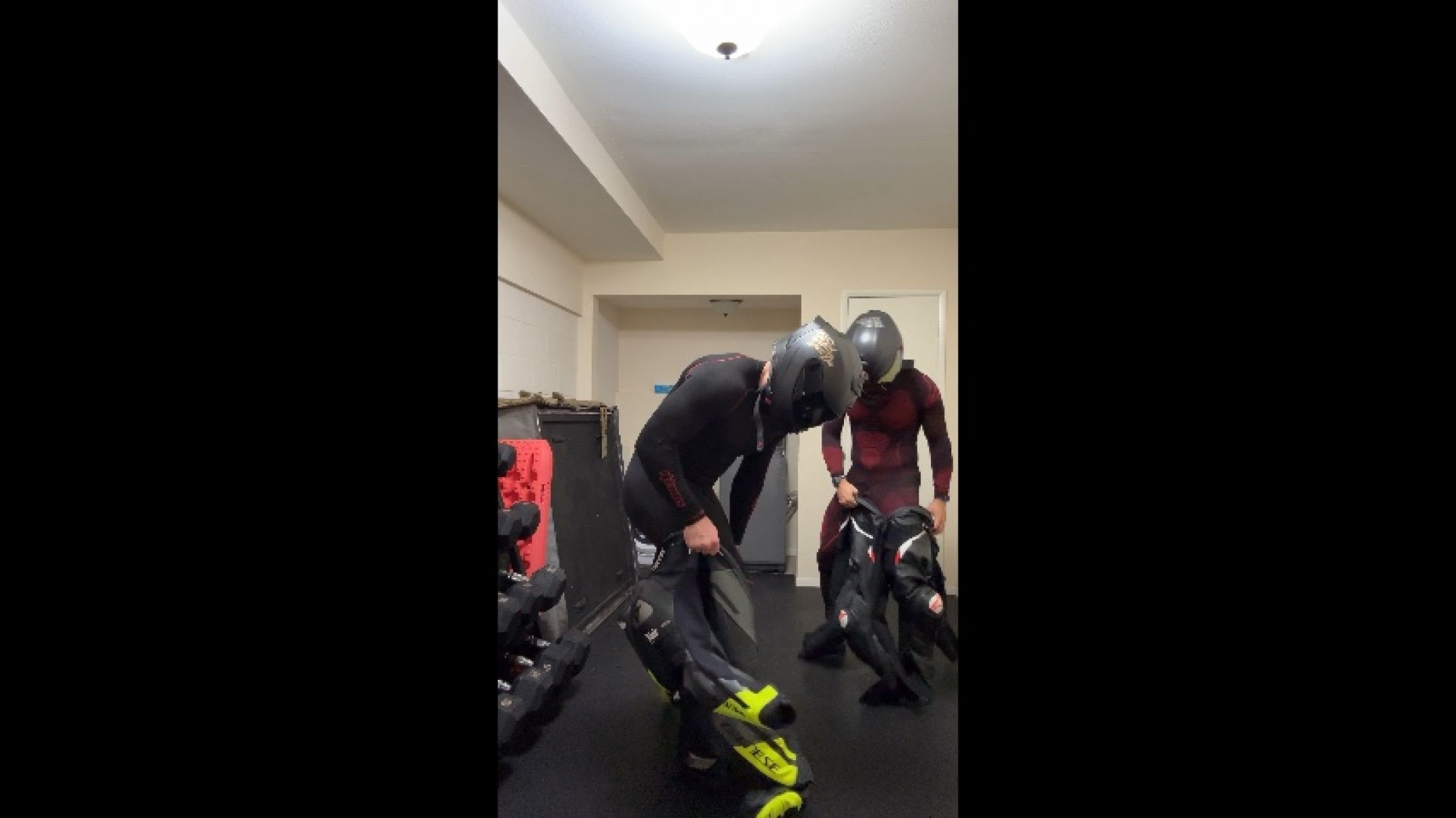 Motorcycle suit try on 2