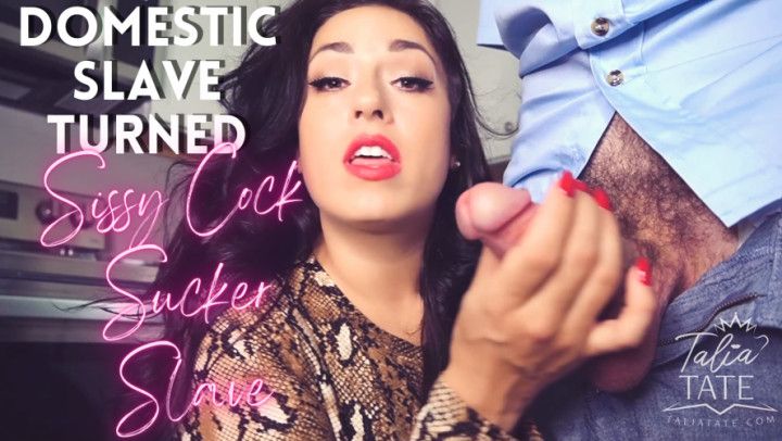 Domestic Slave Turns Sissy Sucking Slave