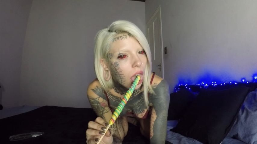 having fun with lollipops