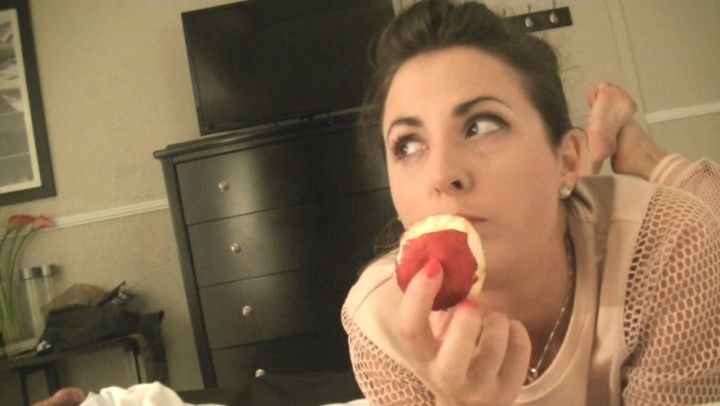 Helena Eating 1 - And some foot stretch