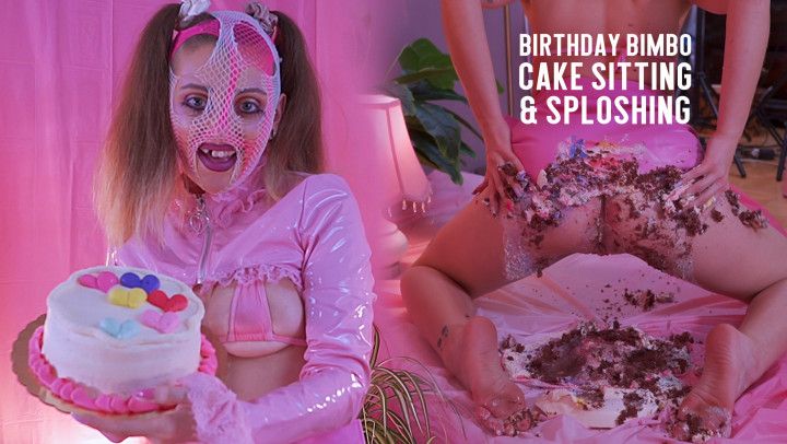 BIRTHDAY BIMBO CAKE SITTING &amp; SPLOSHING
