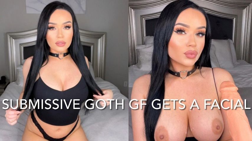 SUBMISSIVE GOTH GF GETS A FACIAL