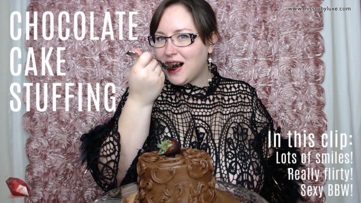 Flirty BBW Devours Chocolate Cake