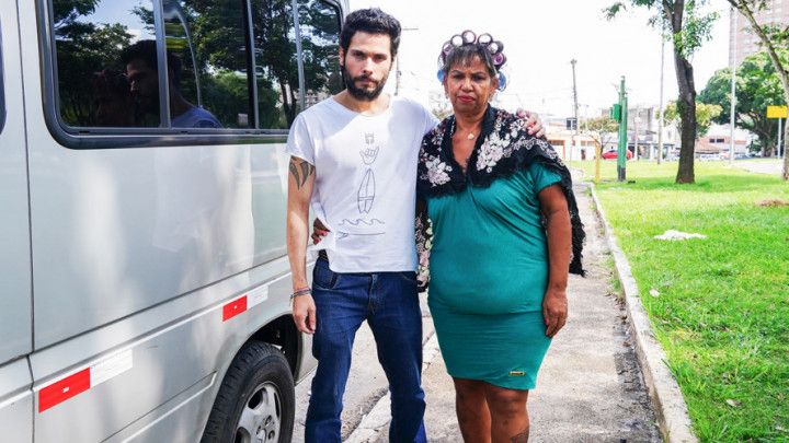 grannys first anal threesome in a van