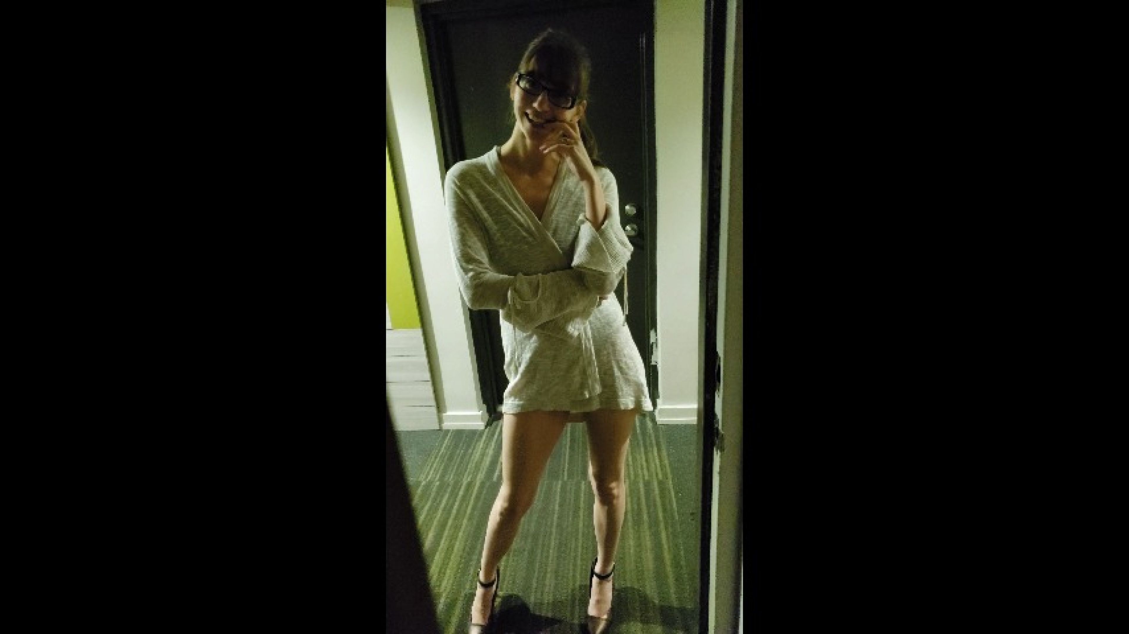 Mia Mynx in a skin tight bodysuit playing with her pussy