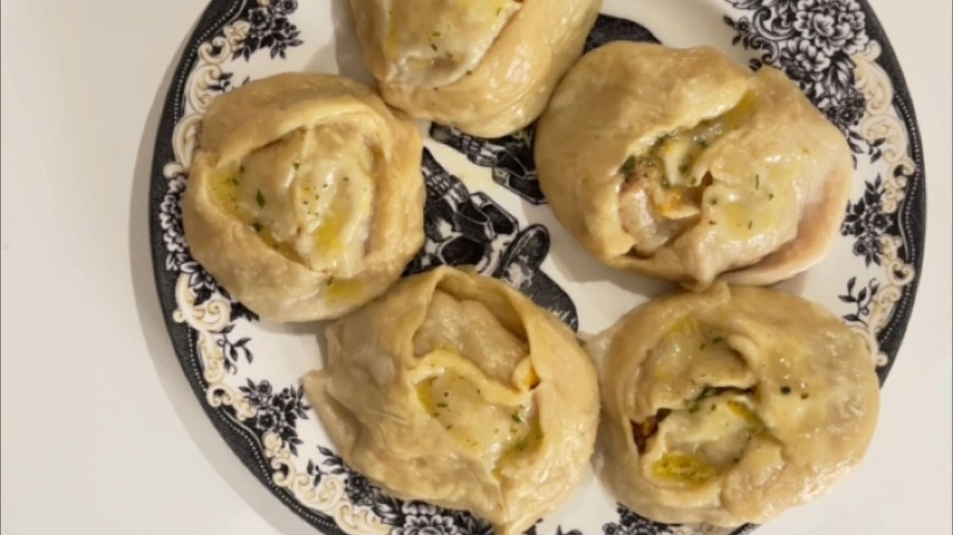 Cooking Manti with Meat and Pumpkin