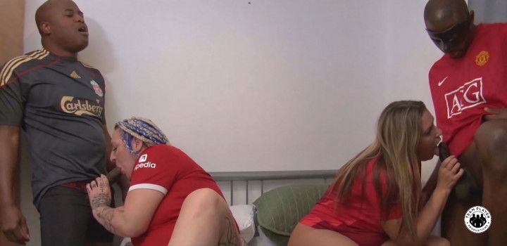 Maisie Lewis &amp; Livie Blainn - Fantasy Football Group Sex