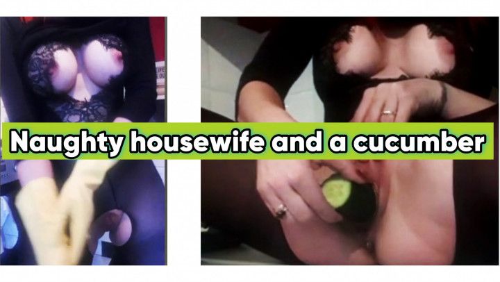 naughty housewife and a cucumber
