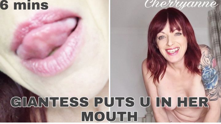 Giantess milf plays with u in her mouth