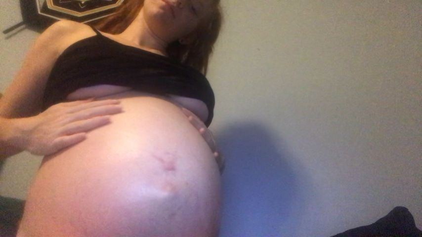 Redhead Pregnant Belly Rub