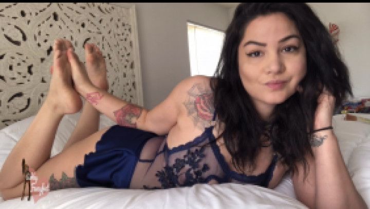 Blue lingerie JOI