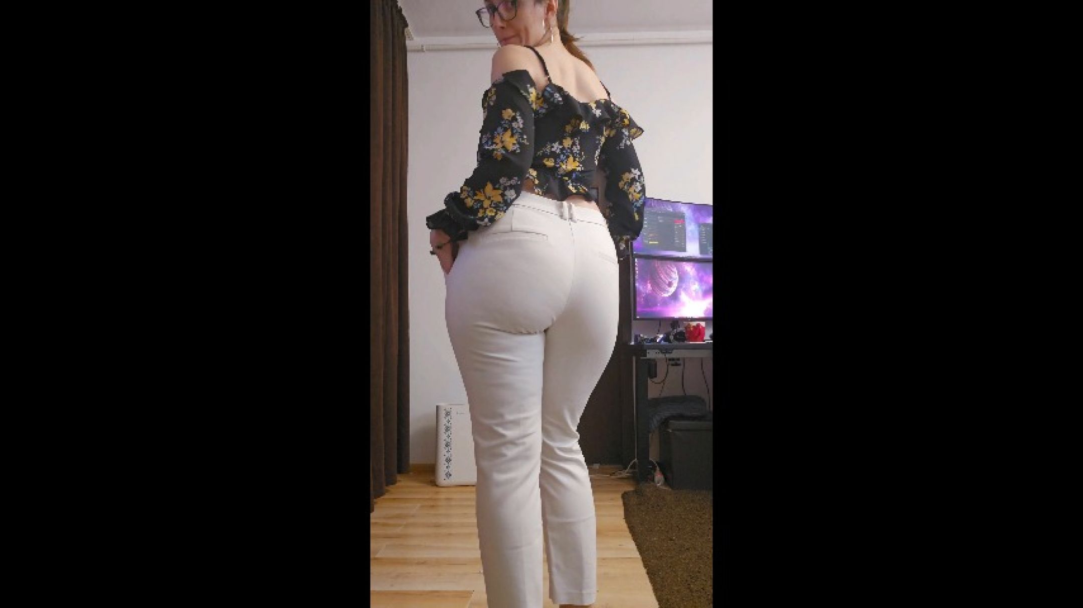 Try on office outfit