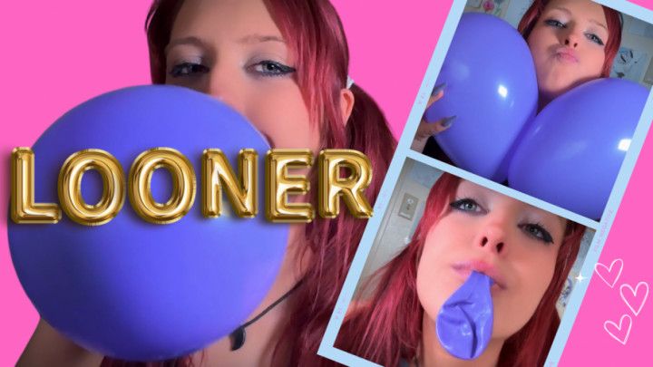 Looner Girl Blowing Balloons