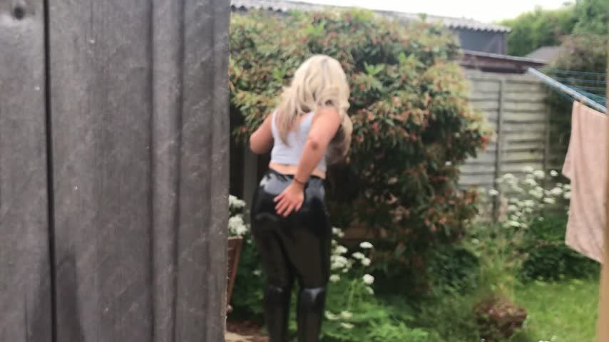 Slutty PVC wearing milf neighbour