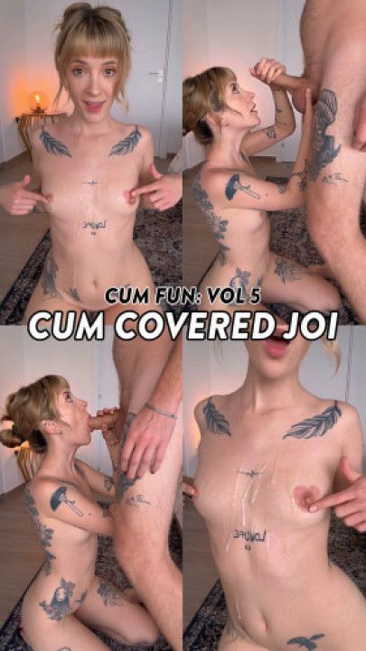 Cum covered JOI after HUGE cumshot on my perky tits