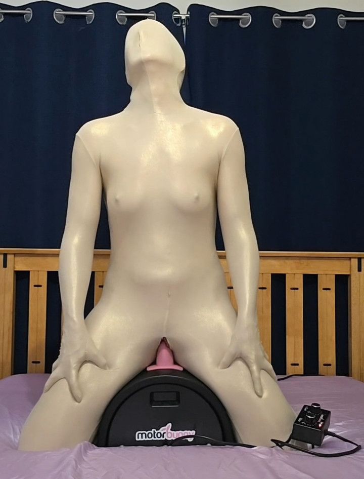 Laura Encased Zentai MotorBunny Ride