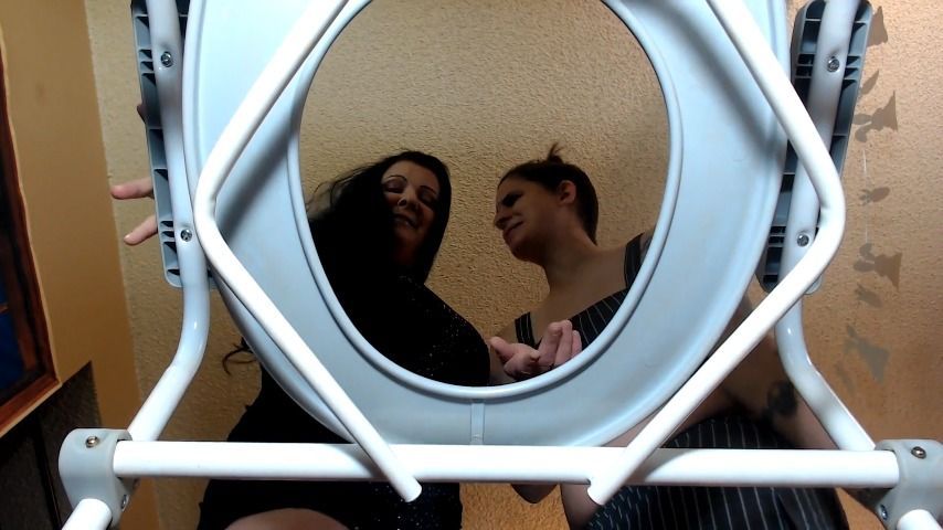 POV Toilet Slave to 2 Lesbians