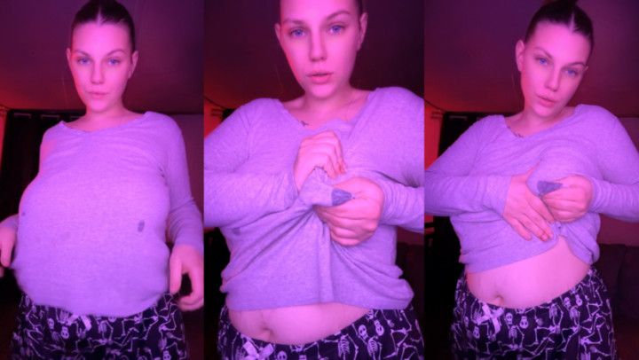 lactating through grey tshirt