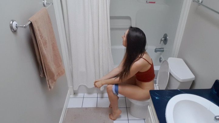 Teenage step-Sister Bathroom Spy Cam