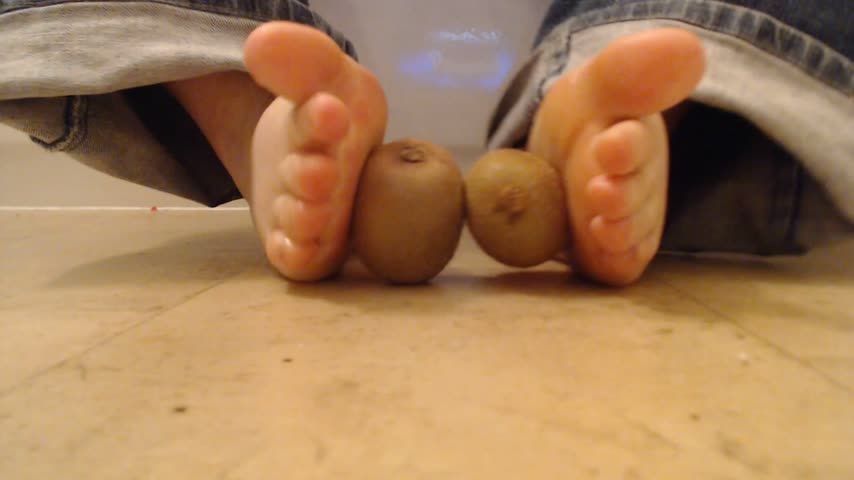 squishing kiwi with my feet