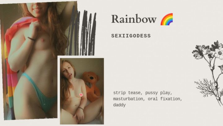 Rainbow Strip Tease &amp; Pussy Play