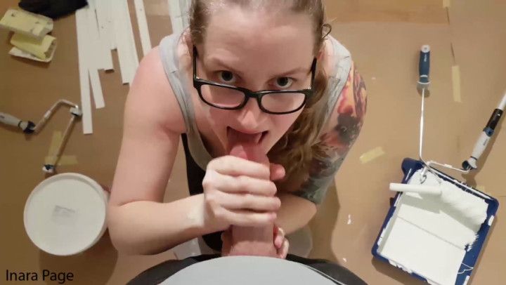 Painting blowjob