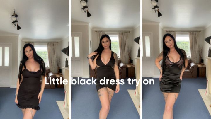 Little black dress try on