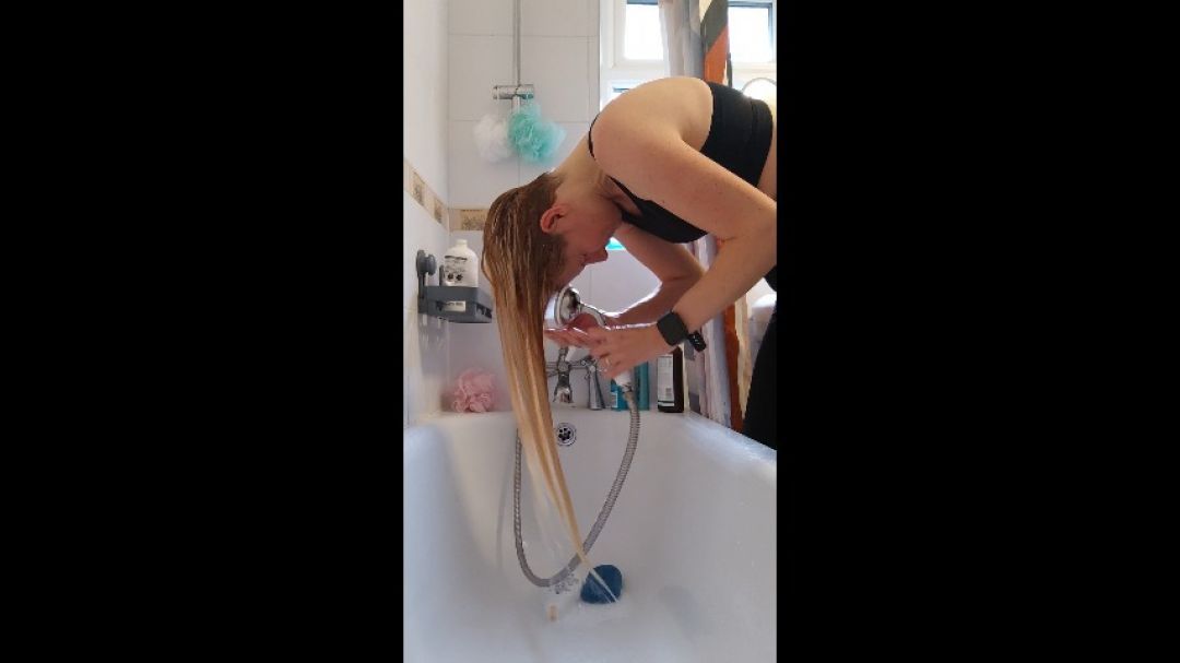 Washing My Long Blonde Hair SFW