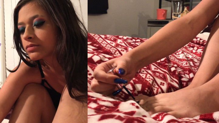 painting toe nails and ignoring you
