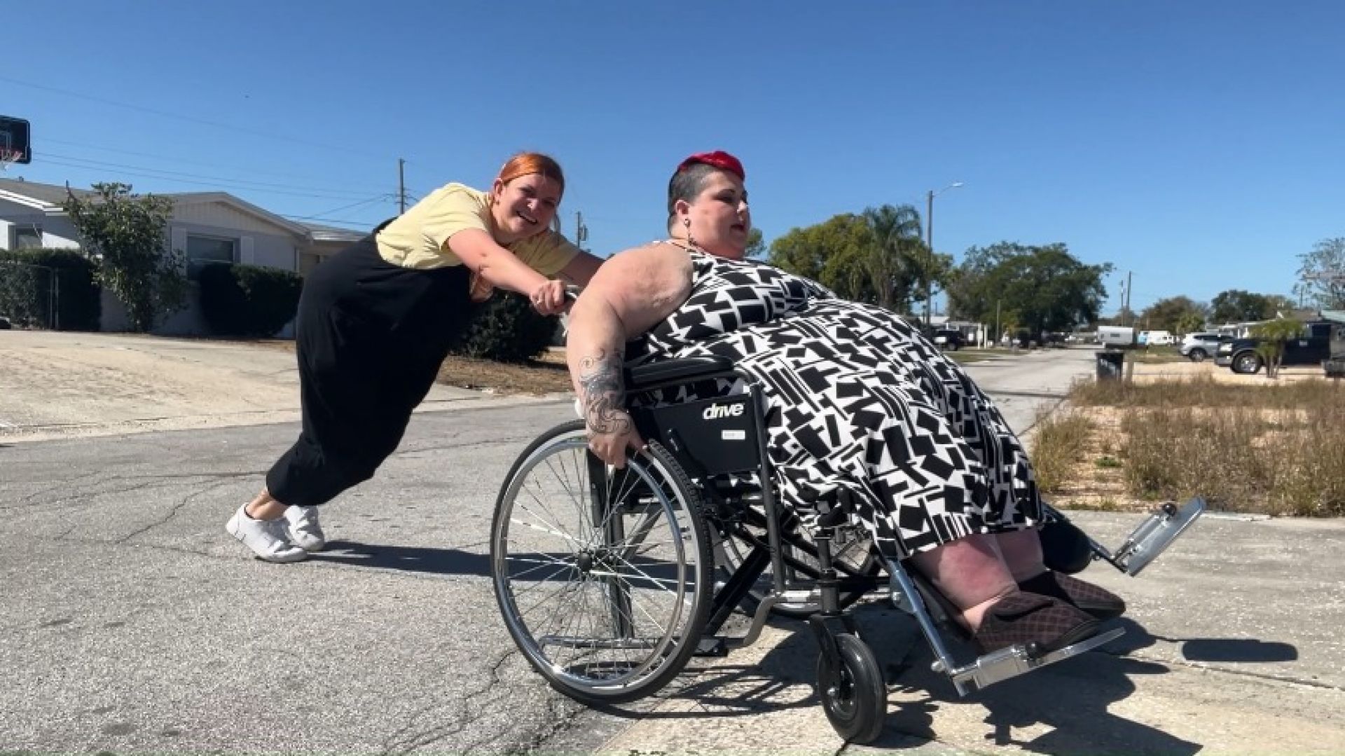 USSBBW Wheelchair Struggles: Ayla can't push me uphill HD