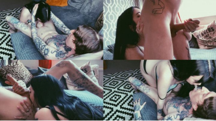 Cute slut eats ass and cum swaps