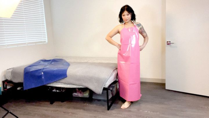 PVC Apron Fetish - Finger Pussy and Cum