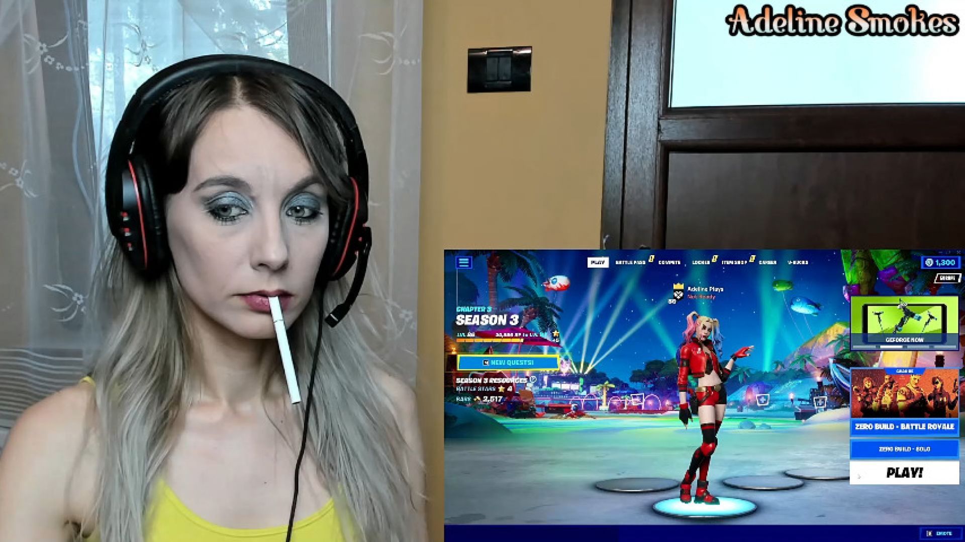 Smoking while playing Fortnite