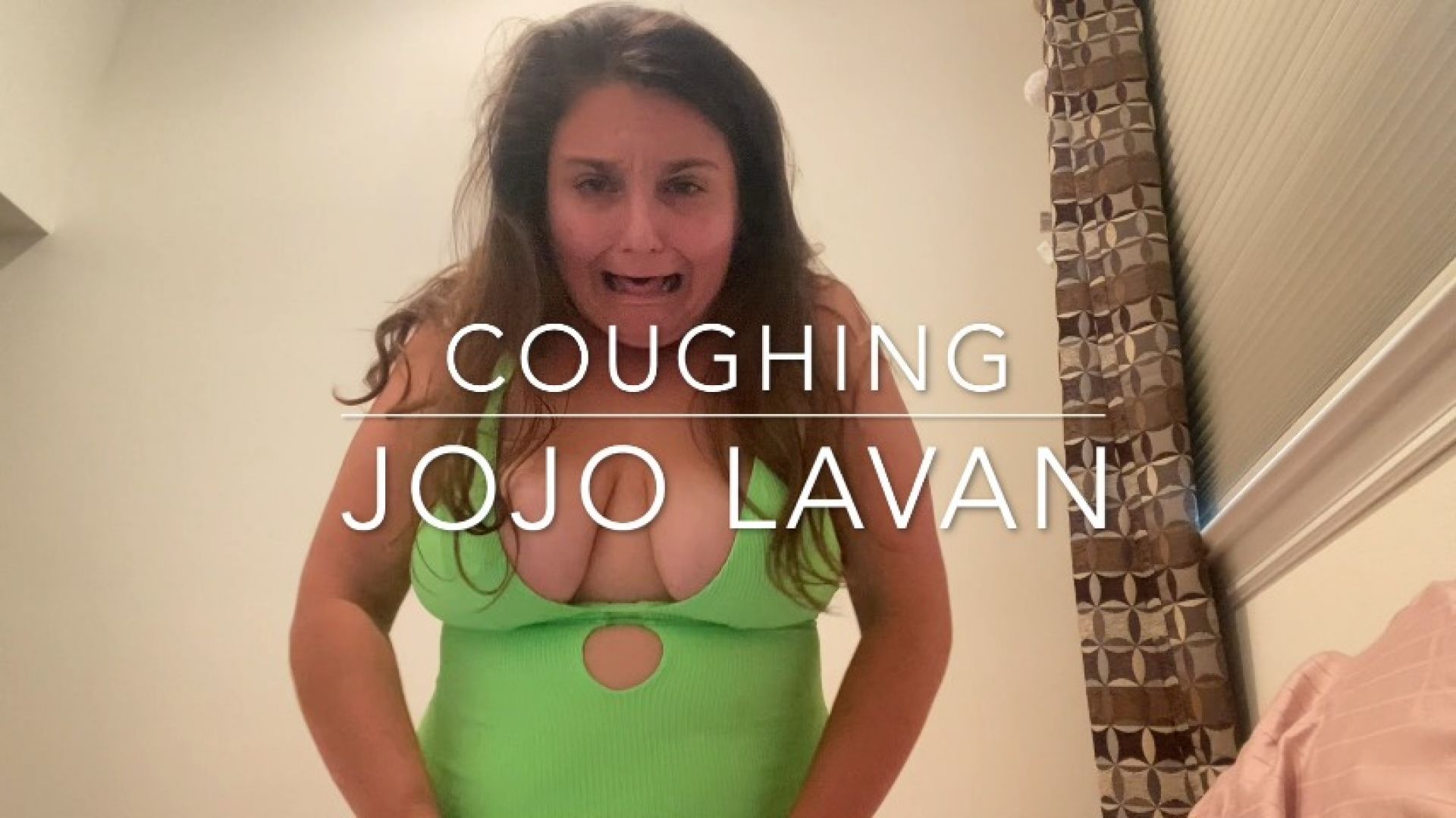 Coughing fit with cleavage