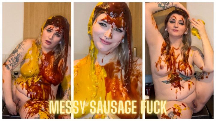 Wet and Messy Sausage Fuck with Ketchup and Mustard
