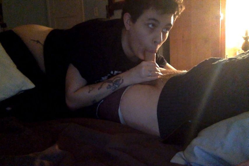 Sucking step-Daddy's Cock and Balls