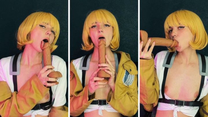 Attack On Titan Cosplay - Historia Reiss - Dildo Sucking