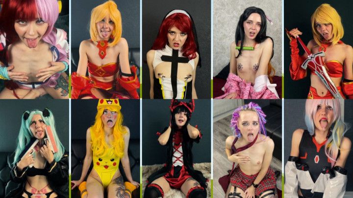 Ahegao Face Cosplay Compilation 2023 - 10 in 1 | Part 2