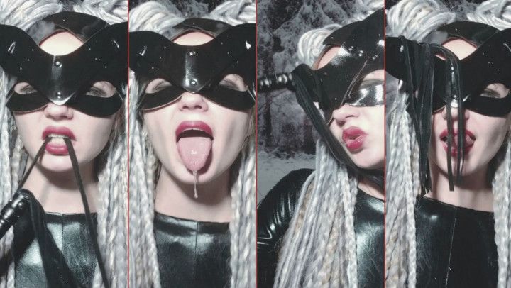 CatWoman cosplay - Ahegao and slaps