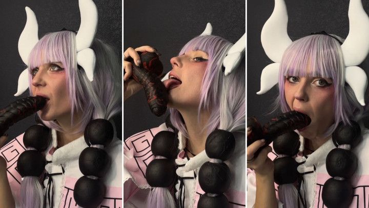 Kanna Kamui - Sucking Dildo Blowjob