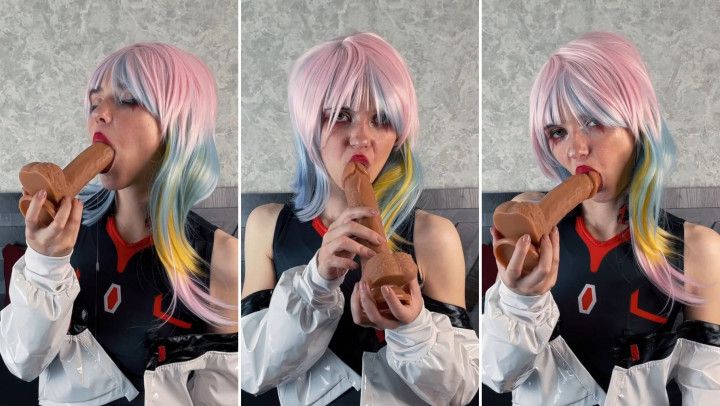 Cyberpunk - Hot blowjob on a dildo