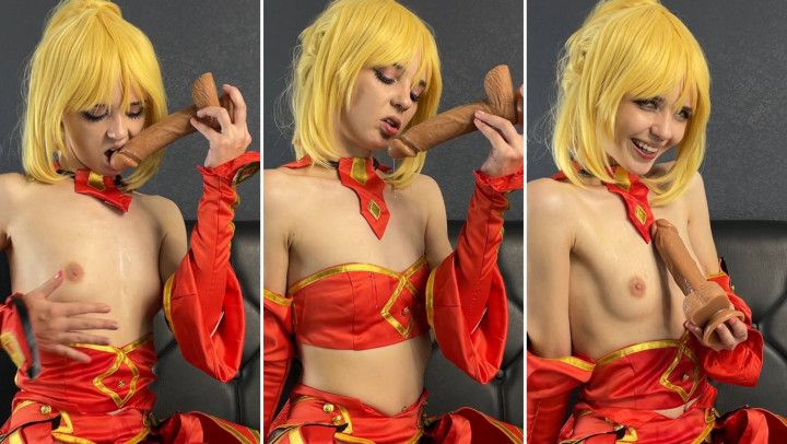 Mordred Cosplay - Dildo Sucking Blowjob