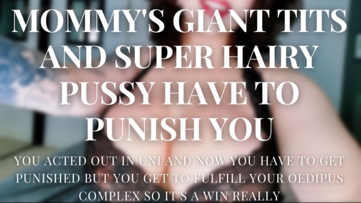 Step-Mommy's giant tits and hairy pussy