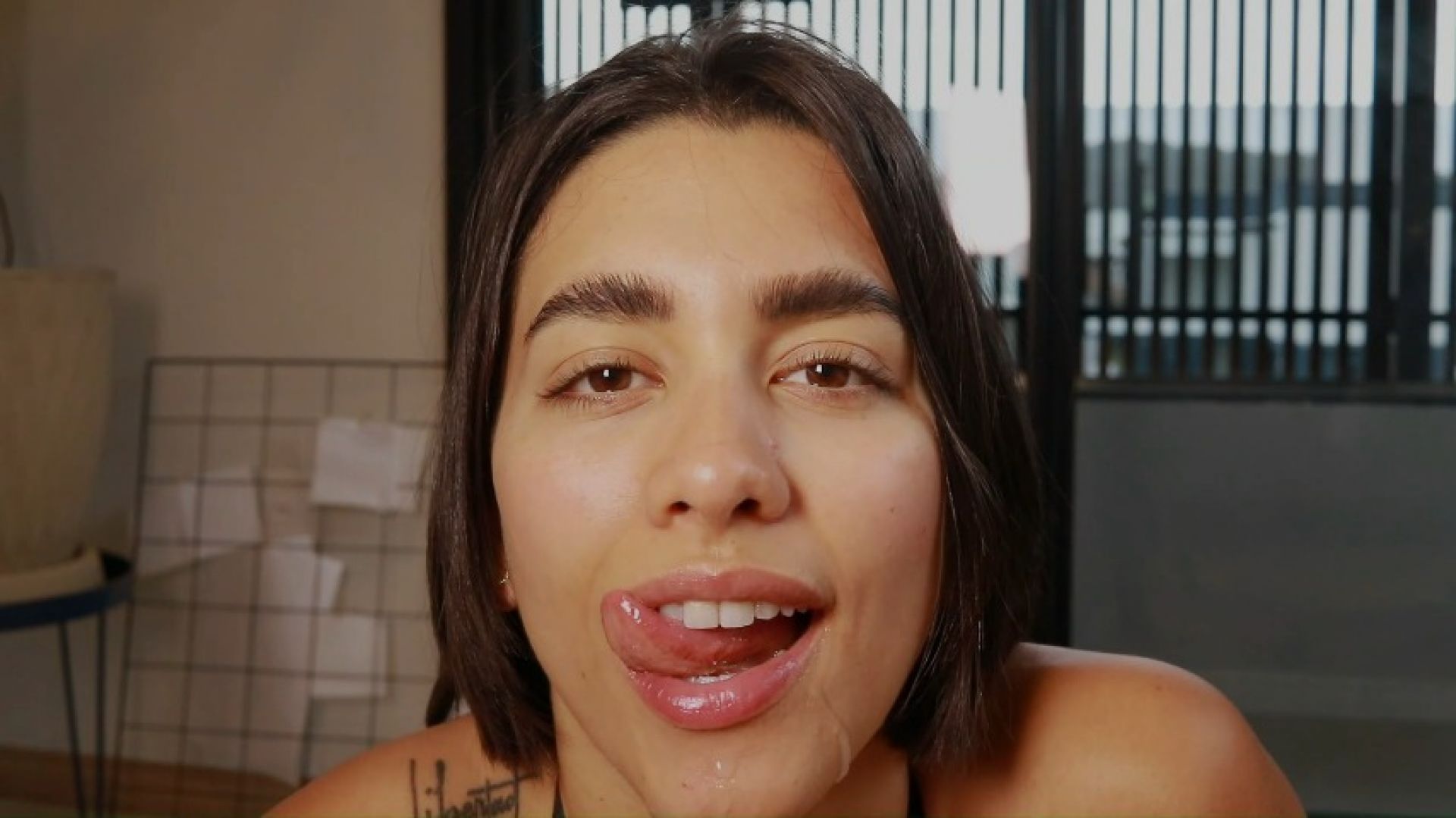 Eye Contact, Cum On Tongue