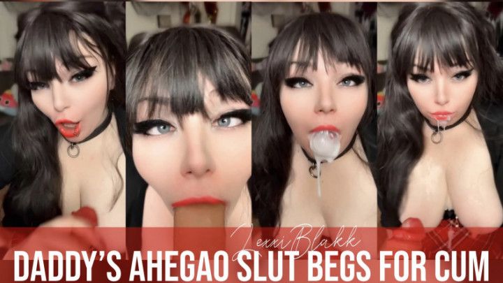 Step-Daddys Ahegao Slut Begs for Cum