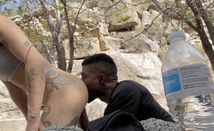 Public Outdoors Interracial Ass Eating