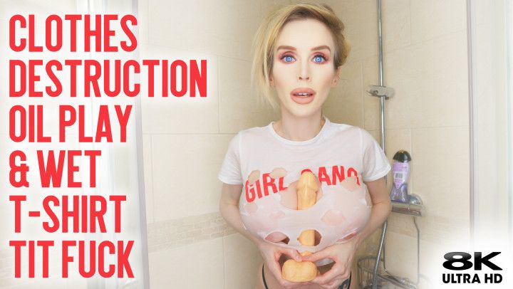 Wet T-Shirt Tit Worship & JOI in Shower